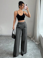 Straight-fit Suit Commuting Pocket Pants