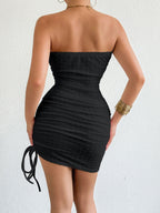 Strapless Bodycon Sexy Textured Two-piece Dress