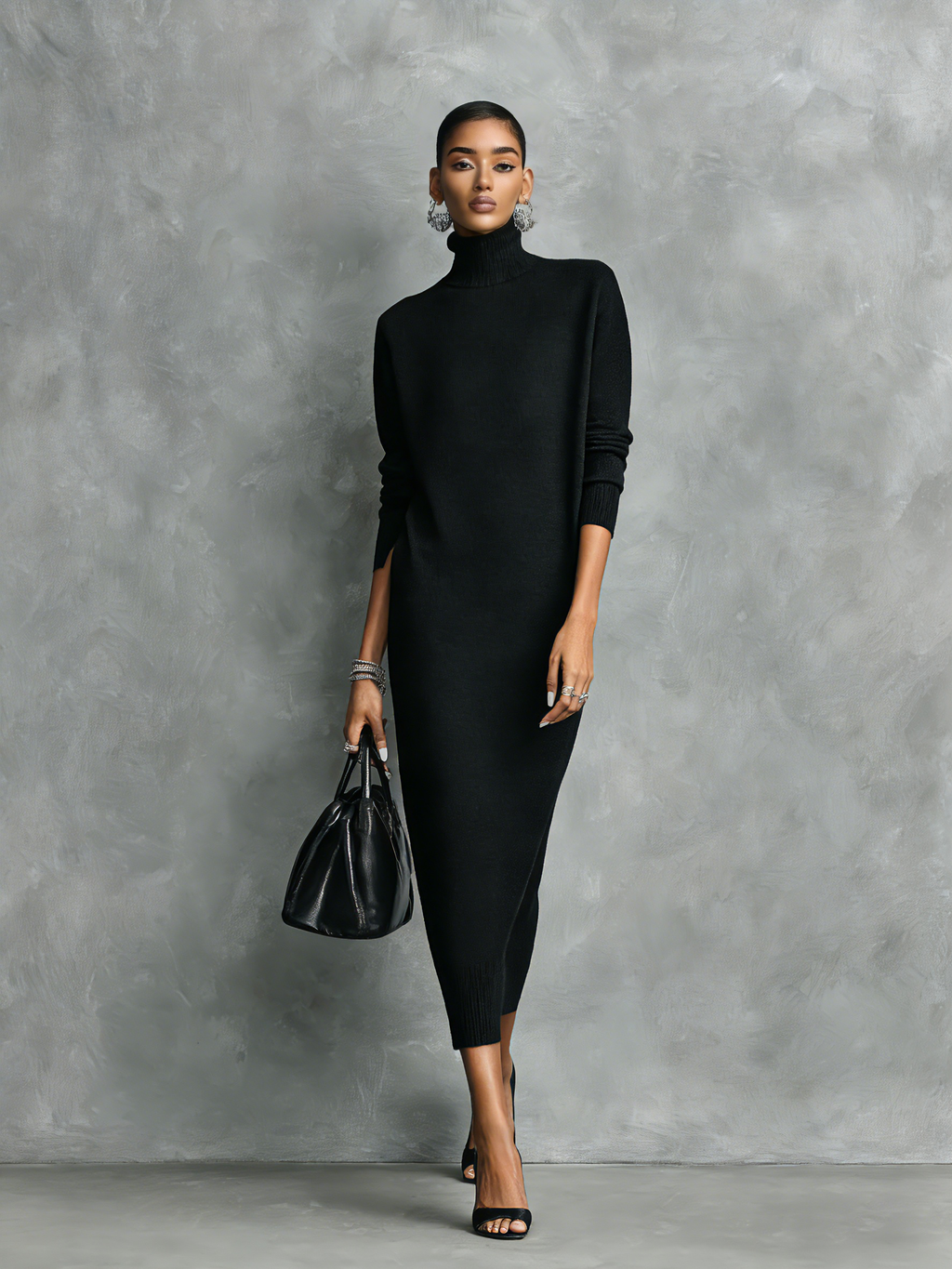 | Elegant Knitted Midi Dress