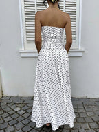 Off-shoulder Polka Dots A Grace Maxi Dresses