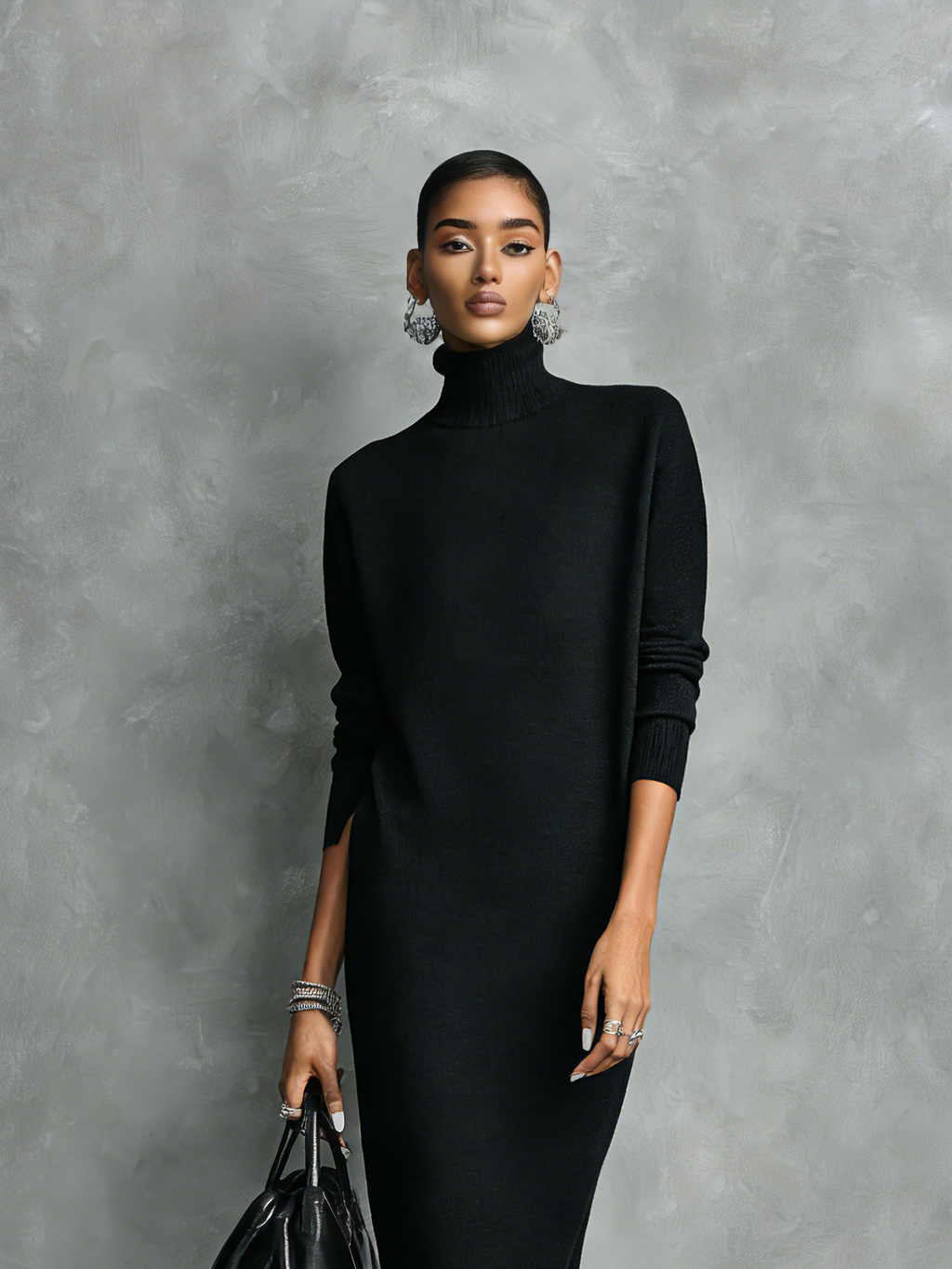 | Elegant Knitted Midi Dress