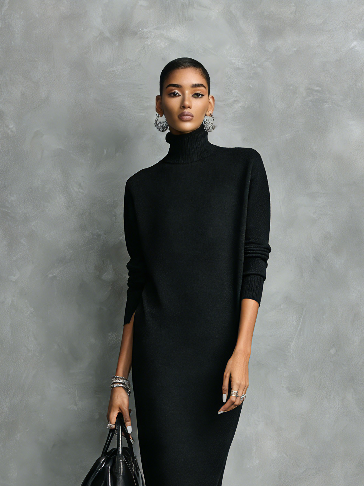 | Elegant Knitted Midi Dress