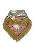 British Retro Diamond Tassel Square Scarf