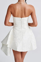Strapless Jacquard Structured Mini Dress