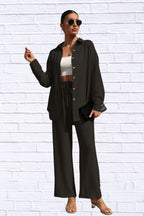 Button Up Shirt & Pants Set | Women__ Matching Outfit