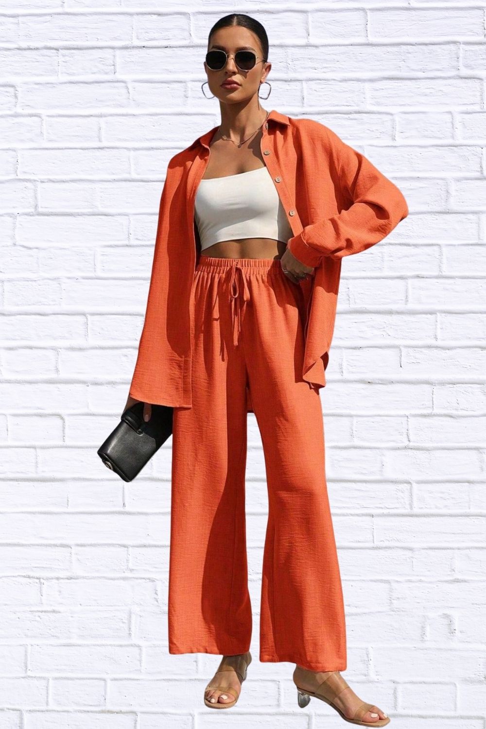 Button Up Shirt & Pants Set | Women__ Matching Outfit