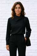 Effortlessly Chic: Solid Color Button-Up Long Sleeve Shirt