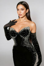 Megs Pearl Off-Shoulder Midi Dress