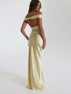 Mermaid Satin Off-shoulder Long Dress