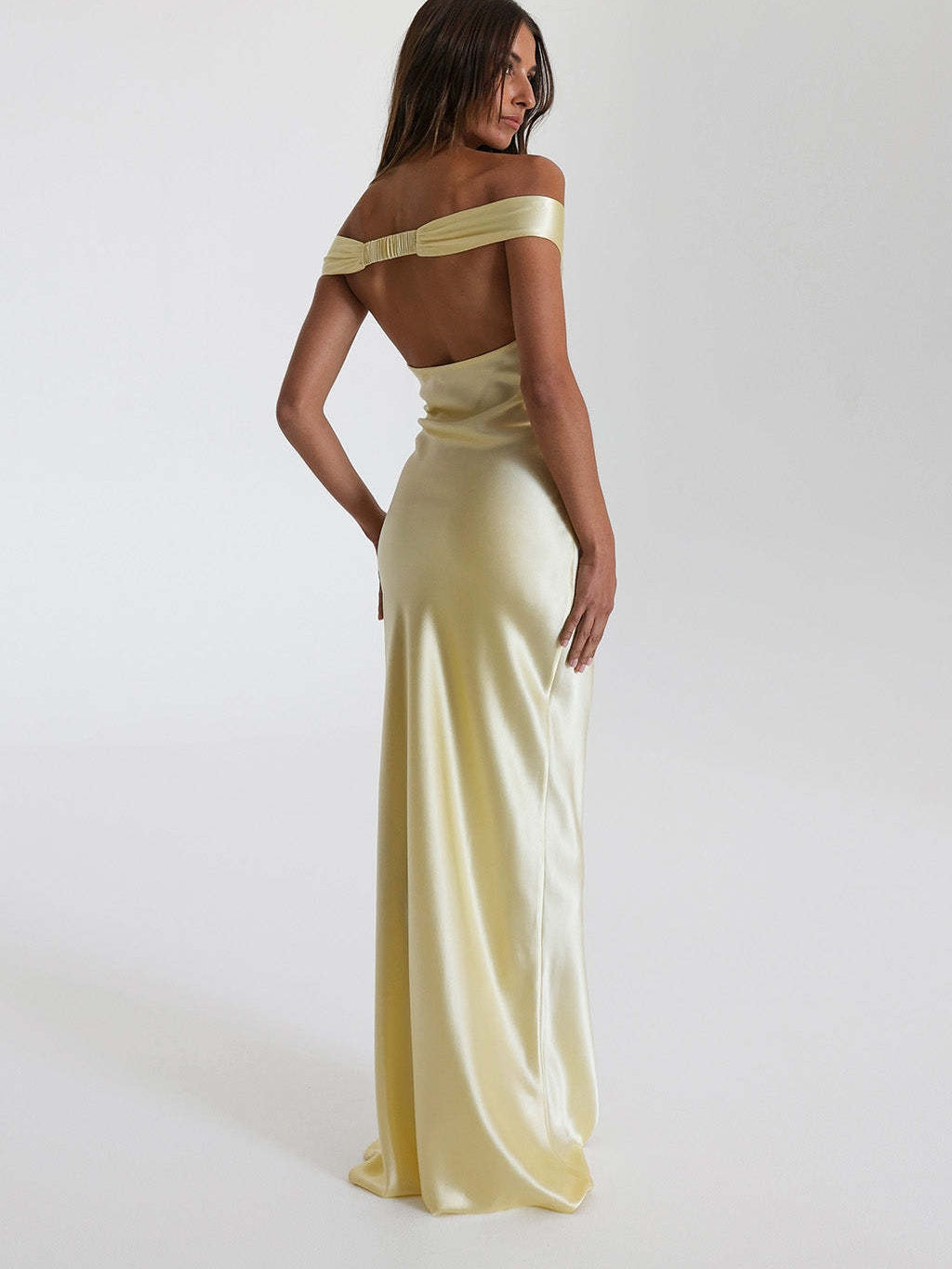 Mermaid Satin Off-shoulder Long Dress