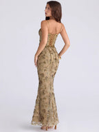 Low-cut Sleeveless Sexy Backless Tie-up Long Dress