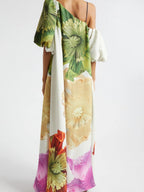 Off-shoulder Floral Print Maxi Dress For Vacation