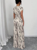 One-shoulder Tie-up Jumpsuit With Wide Legs