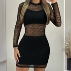 Esther Chic Bodycon Mini Dress Made of Mesh Fabric Premium Wardrobe Essential