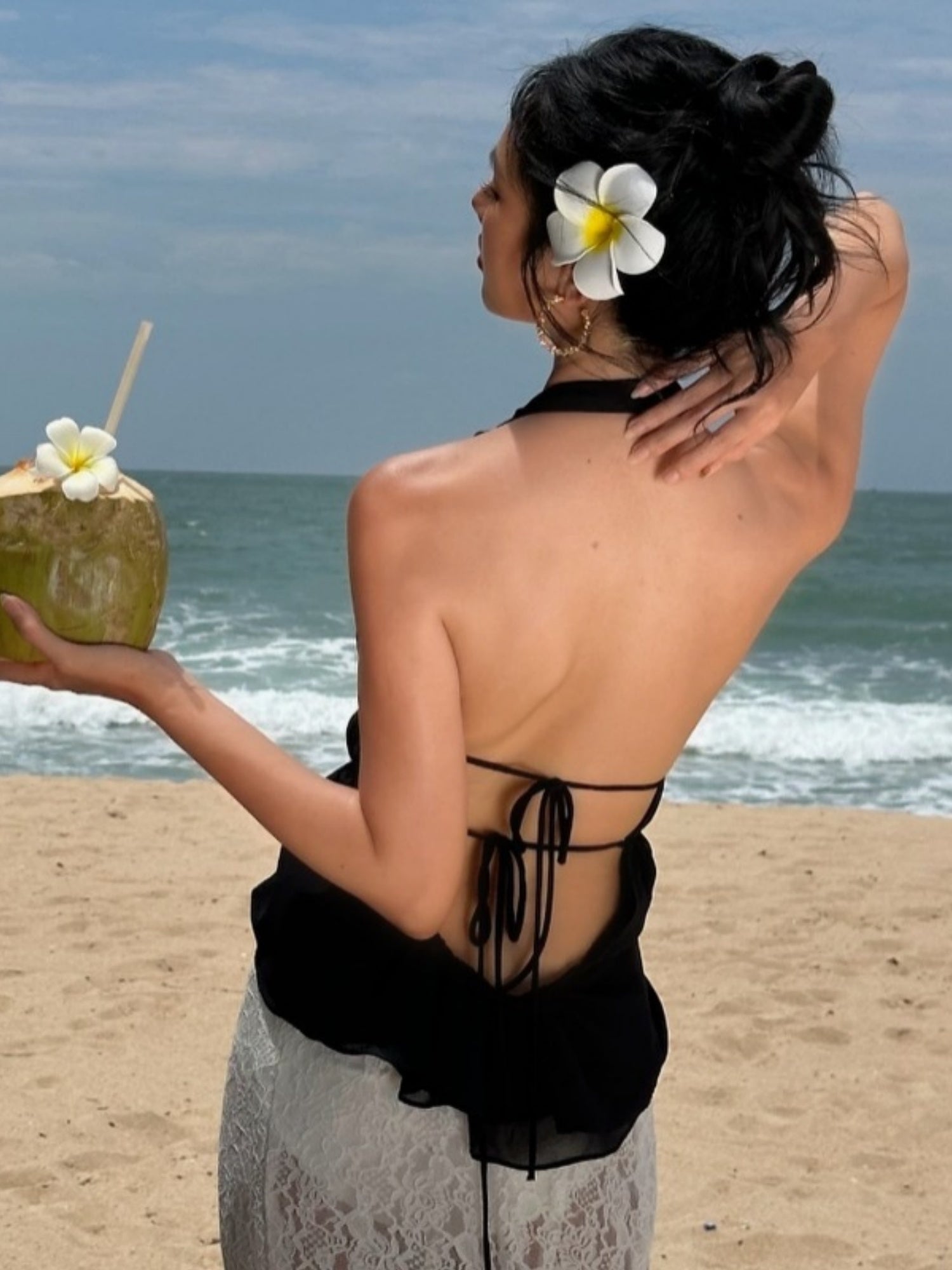 Hollow Out Neckband Straps Backless Tank Tops