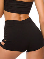 Hollow Out Adjustable Buckle Sexy High-waisted Denim Shorts