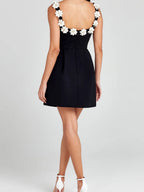 3D Flowers Temperament A-pendulum Seminarians Mini&Short Dresses