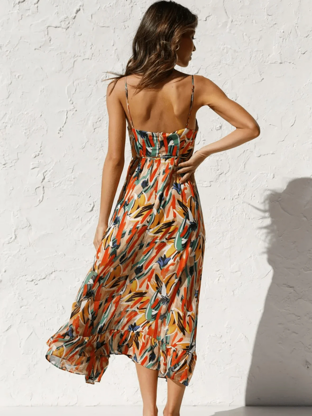 Lorena Statement Premium Chiffon Midi Dress Elevated Occasion Wear