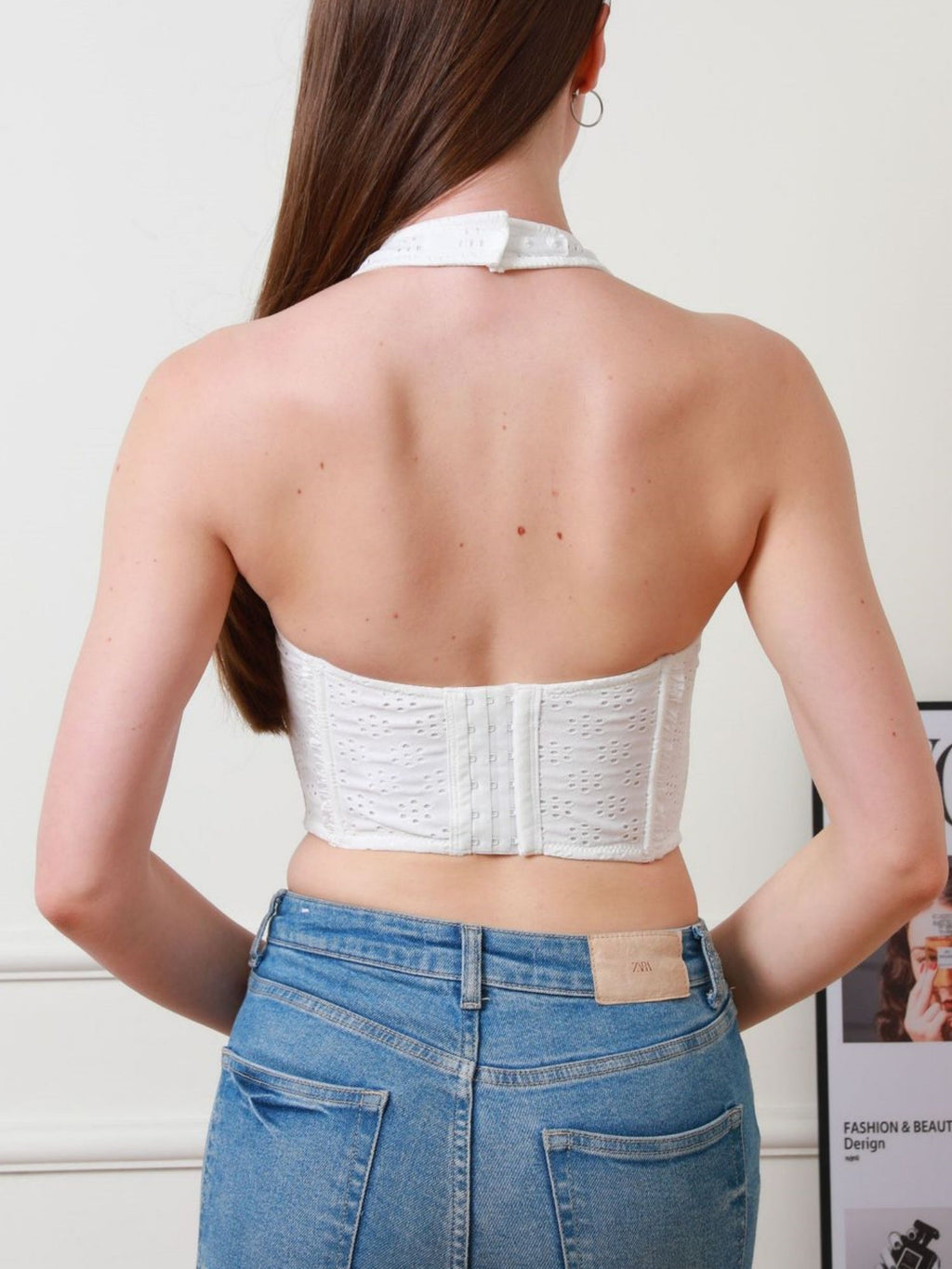 Openwork Straps Spliced Neckband Backless Tube Top Tank Tops&Camis