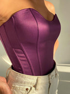 Herringbone Satin Gloss Waist Corset