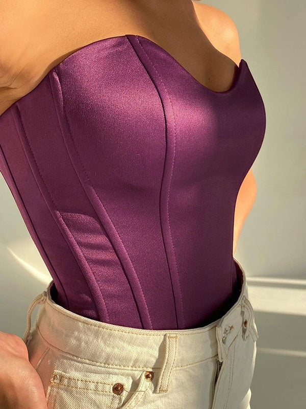 Herringbone Satin Gloss Waist Corset