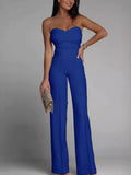 Tube Top Suit Trousers Straight-fit Leisure Sexy Jumpsuits