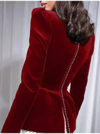 Zipper Long-sleeved Color-blocked Pleated Hem Mini&Short Dresses
