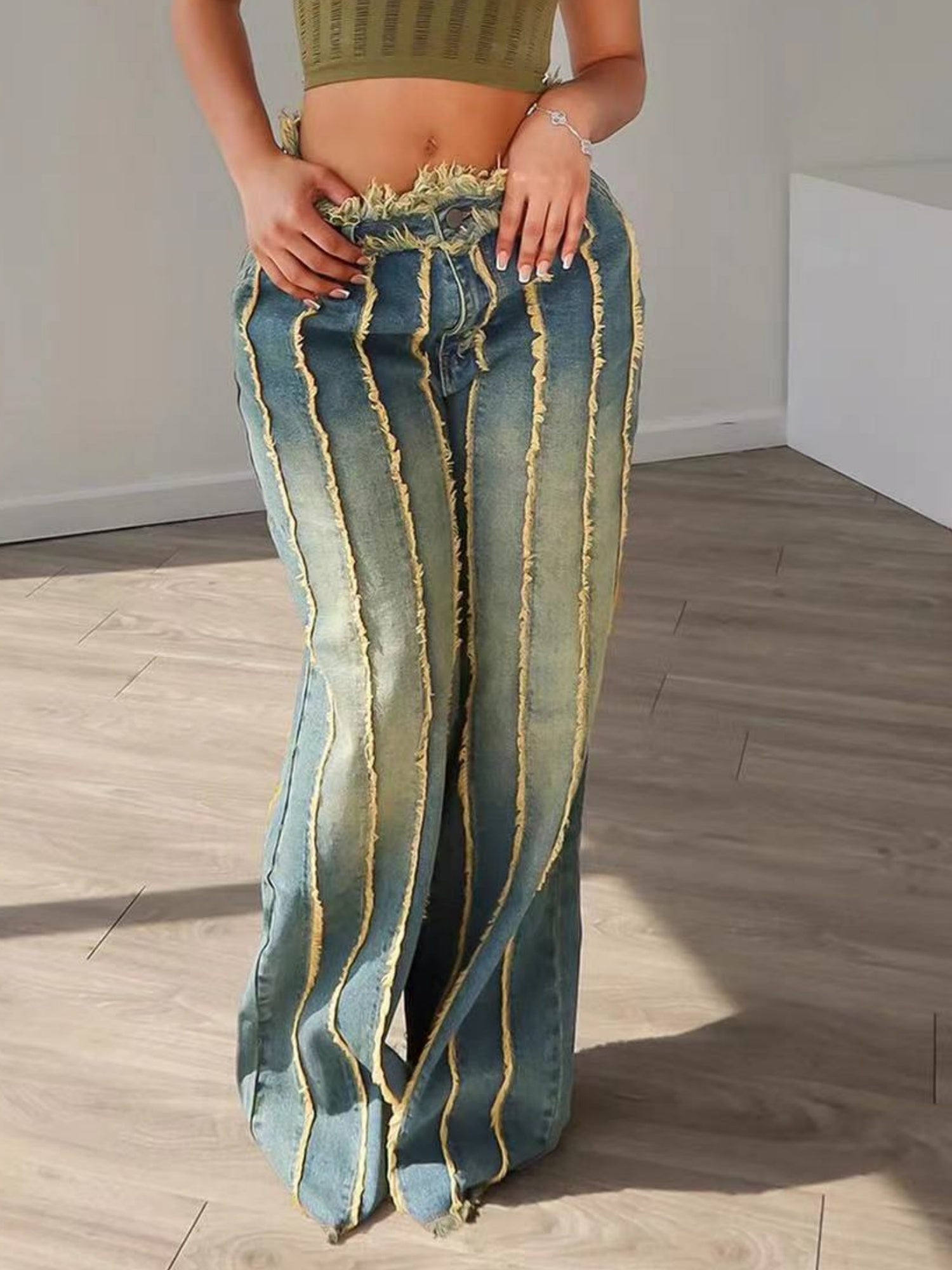 Y2K Splicing Rough Edges Washing And Dyeing Jeans