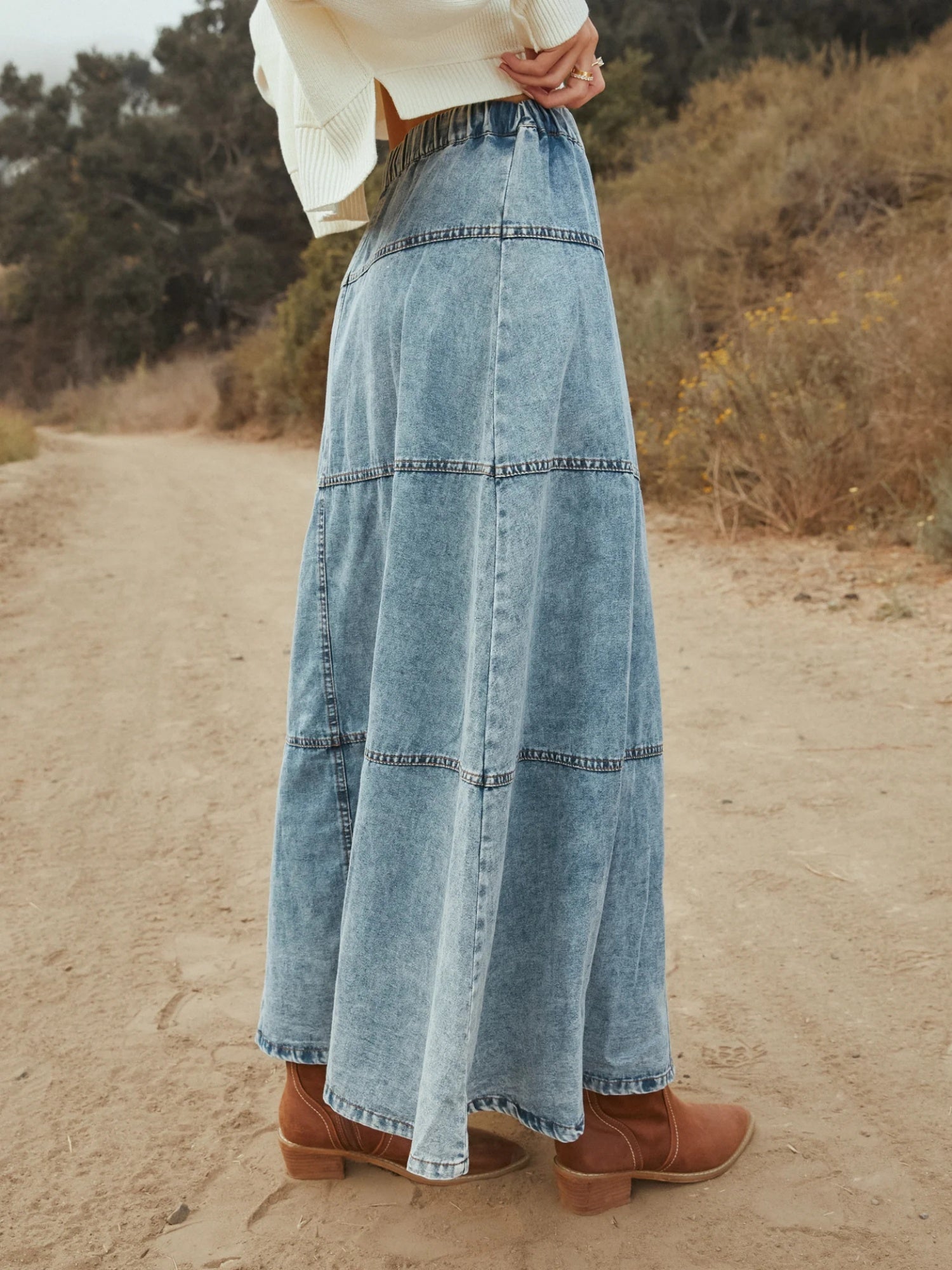 Denim Layered Splicing Skirts
