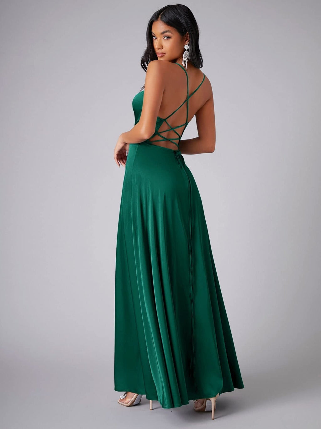 Slimming, Figure-hugging Backless Halter-neck Long Dress