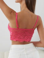 Lace Patchwork Perspective Jacquard Tank Tops&Camis