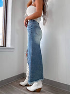 Fray Flare High Slit Skirt