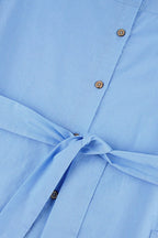 Button-down Strappy Cotton Linen Shirt Dress