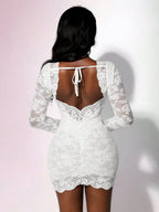 Lace Sexy Deep V Hip-hugging Mini&Short Dresses