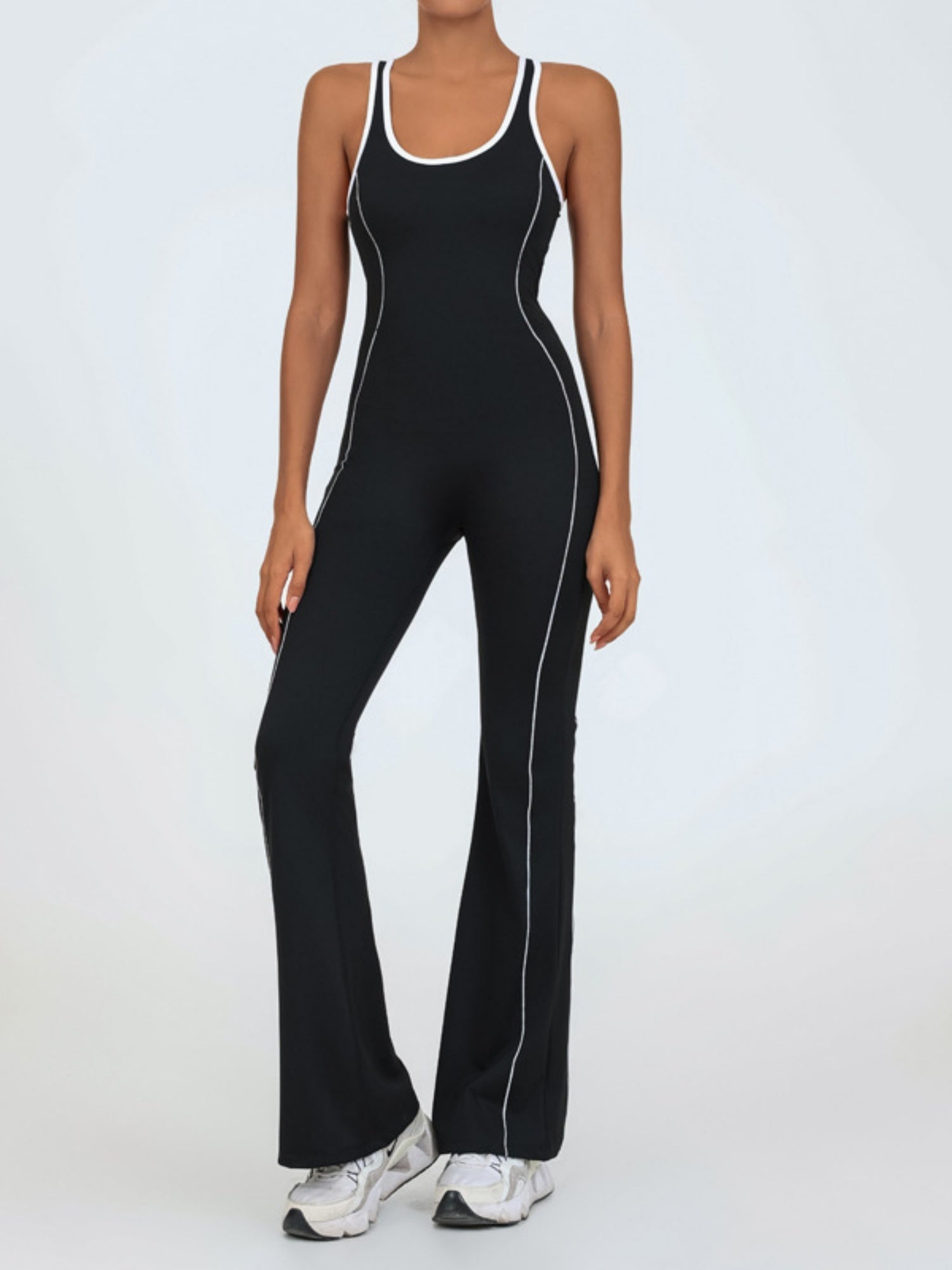 Color-blocked Backless Fitness Exercise Bodysuits