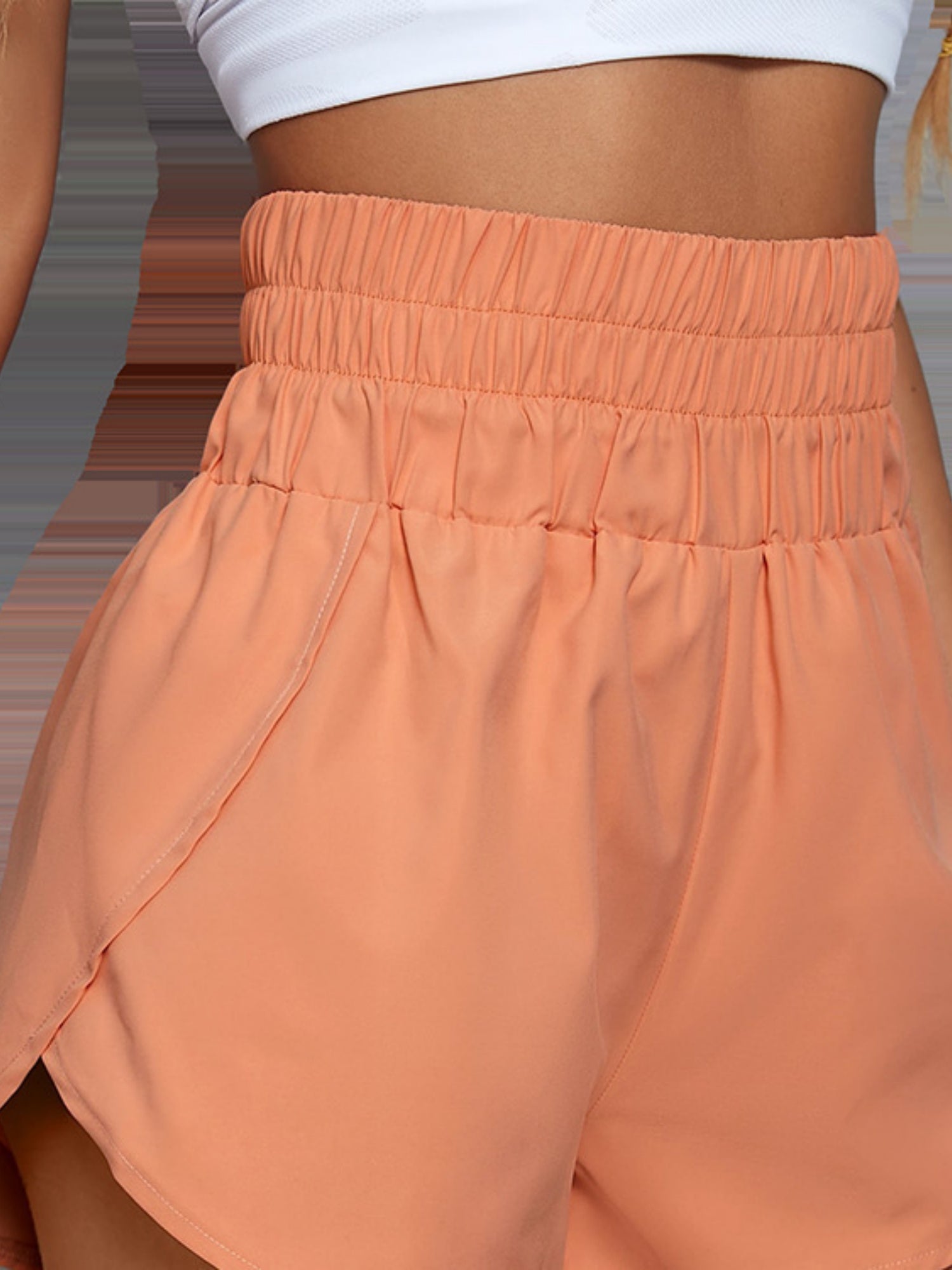 Elastic Waistband High-waisted And Loose Sports And Leisure Shorts
