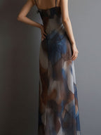 Chiffon Printed Blending Temperament Maxi Dresses