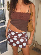 Polka Dots Irregular Splicing Corn High-waisted Short Skirt