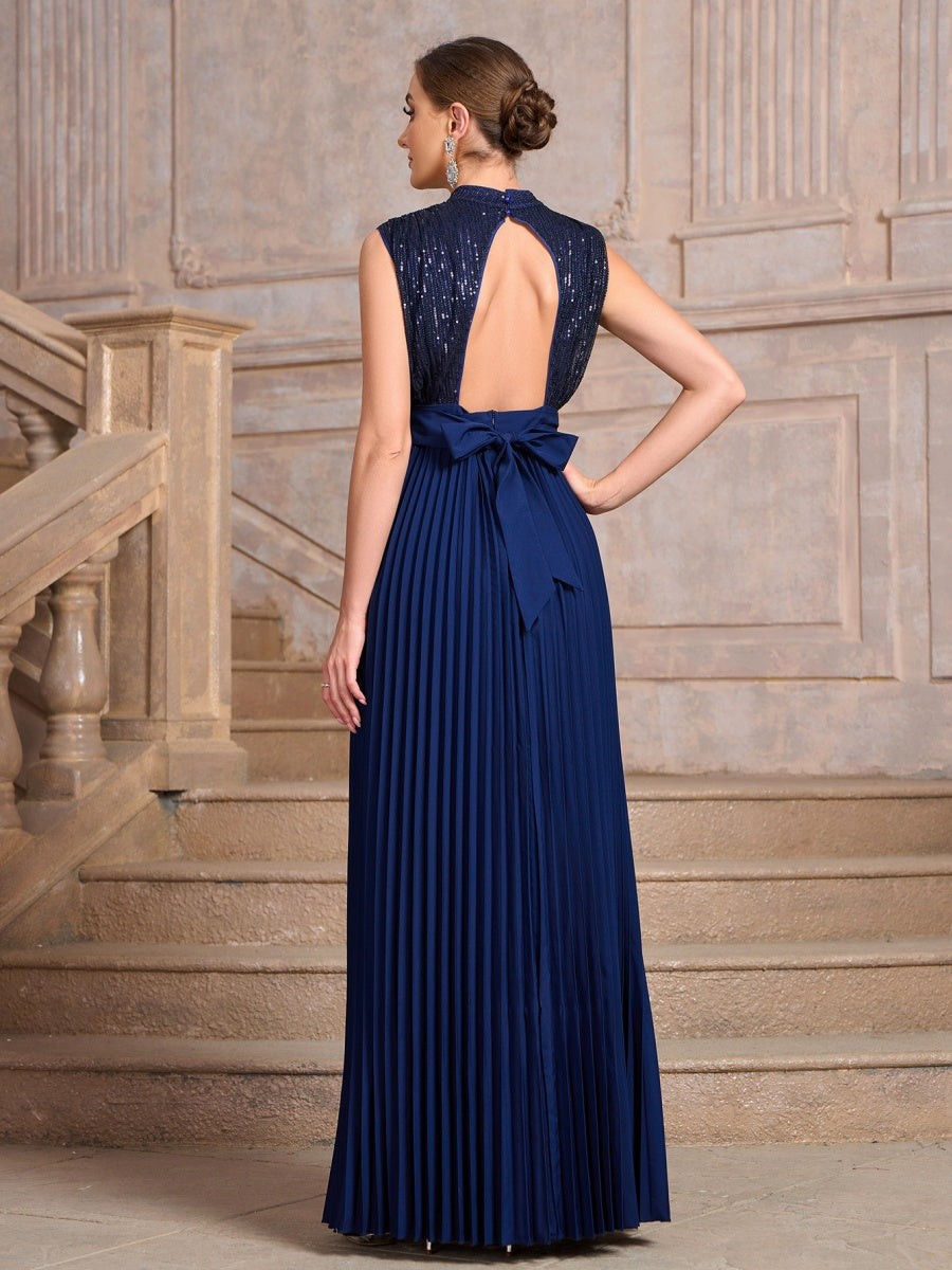 Sequins Crimp Banquet Formal Dress Party Wedding Backless Maxi Dresses