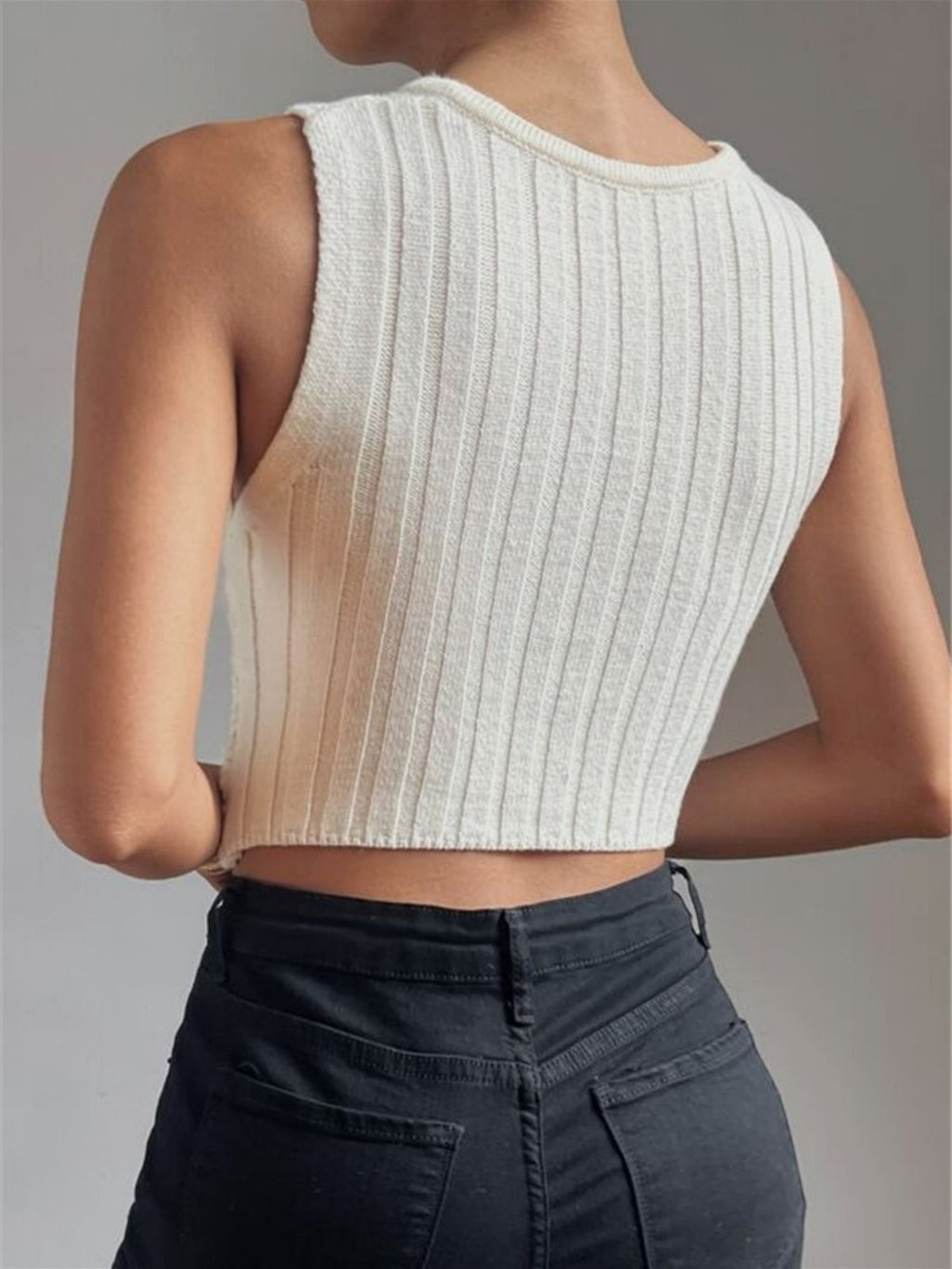 Chain Cross V-neck Knitted Vest