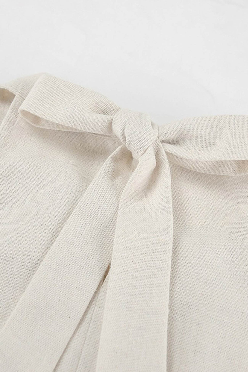 Halter Neck Tiered Cotton Linen Mini Dress