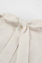Halter Neck Tiered Cotton Linen Mini Dress