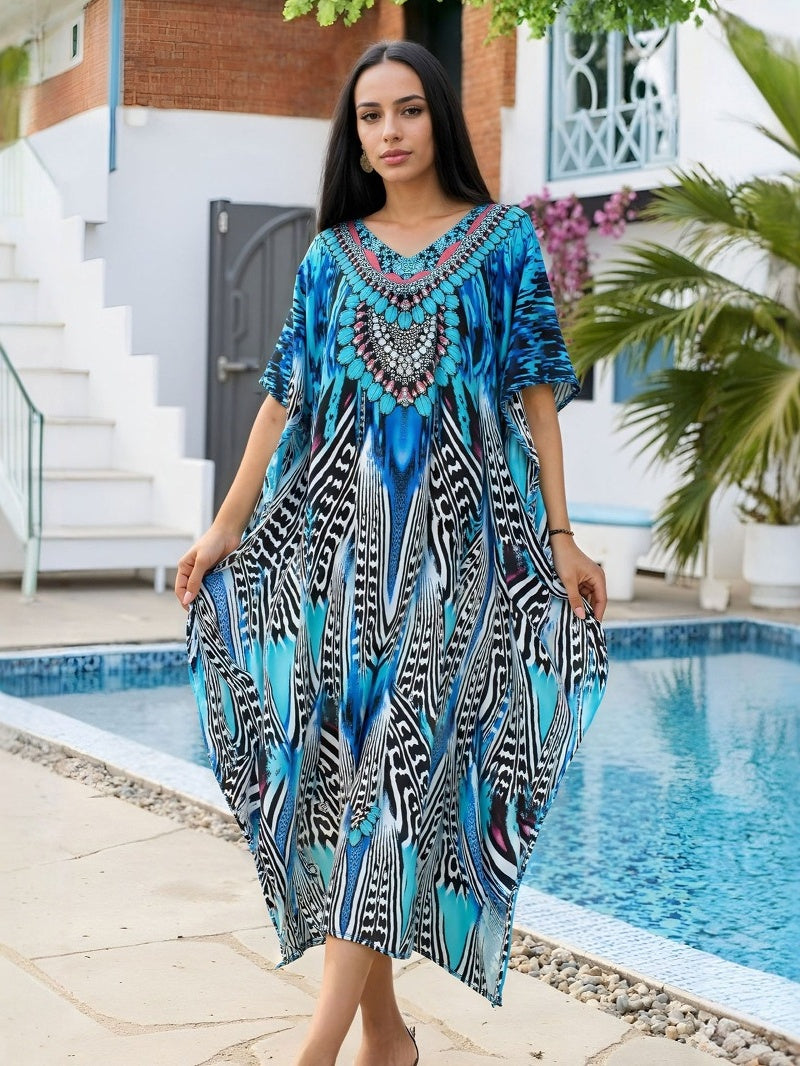 Resort-style Printed Loose Beachwear