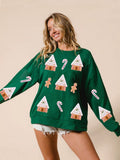 Sequin Gingerbread Man Christmas Top