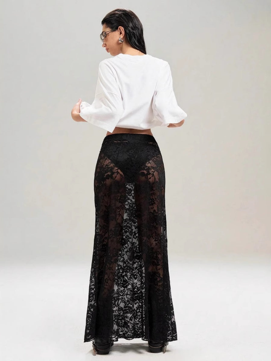Lace High Waist Perspective Fashion Skirts