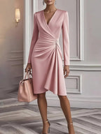 Long Sleeve Hip-hugging Crimp Maxi Dresses