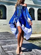 Printed Beach Vacation Style Off-shoulder Maxi Dress