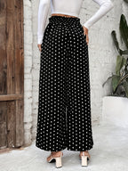 Polka Dots High-waisted Loose-fit Pants