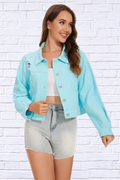 Distressed Distressed Button Up Denim Jacket
