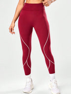 Color-blocked High-waisted Tummy Control Yoga Fitness Exercise Pants